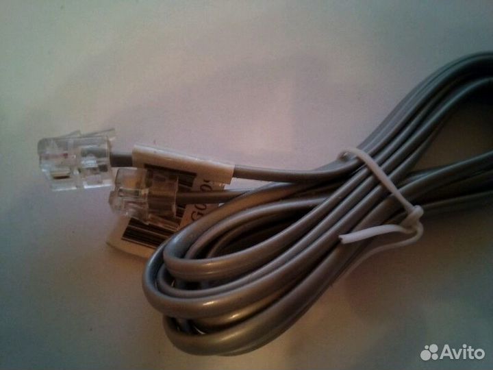 Кабель телефонный c разъёмами 6p4c RJ12/RJ11 новый