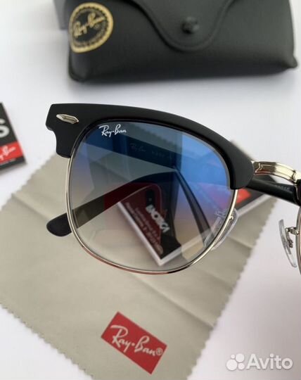 Очки ray ban clubmaster голубые
