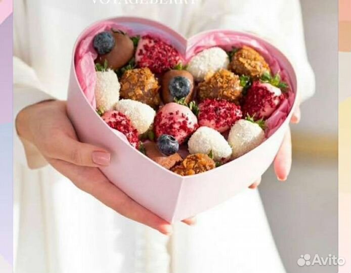 Сердца Клубника в шоколаде