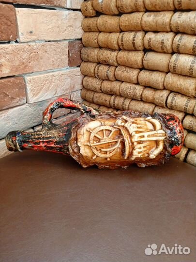 Декоративная бутылка стеклянная 0.5