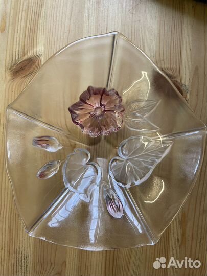 Конфетница цветное стекло СССР