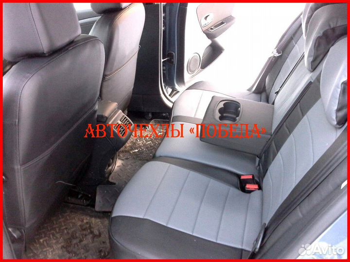 Чехлы Renault Megane 3 из экокожи чёрно-серые