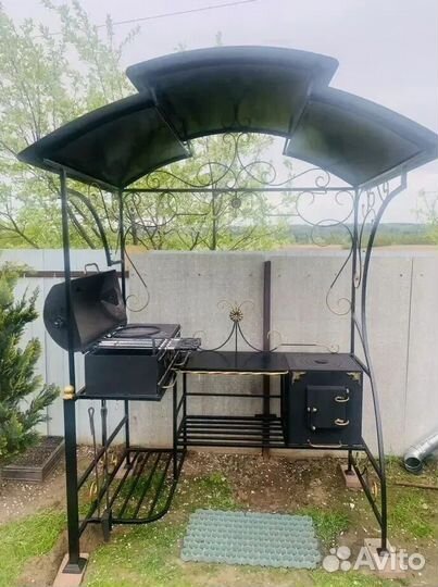 Мангал с печью под казан
