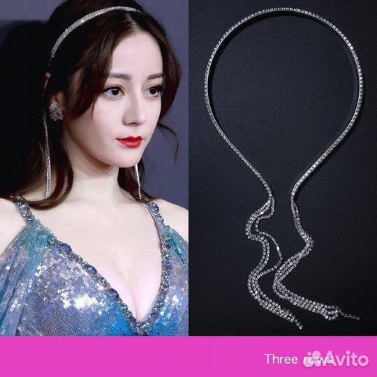 Ободок для волос с цепочками в виде сережек