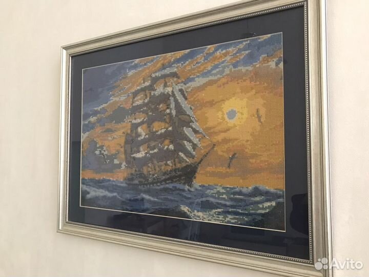 Интерьерная картина Парусник 60*50 алмазная мозаик