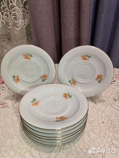 Блюдца, чайные пары, много, листайте