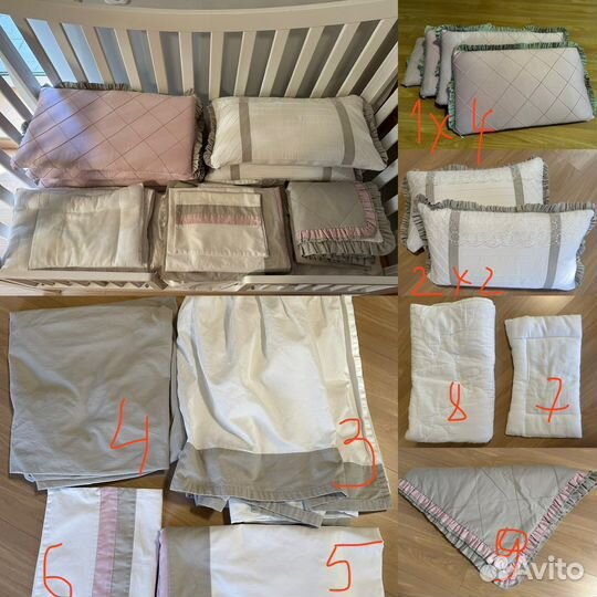 Бортики набор 13 предм в кроватку одеяло подушка