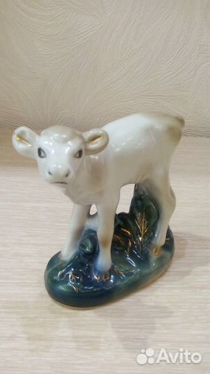 Статуэтка Теленок Фарфор СССР