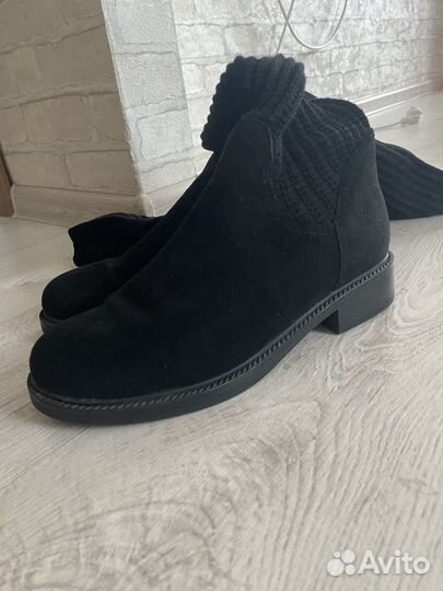 Сапоги зимние демисезон замша чулки 39 размер