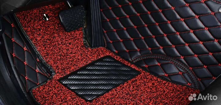 3D кожаные коврики с бортиками