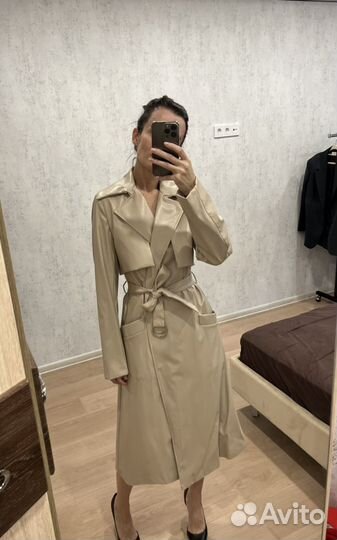 Тренч из экокожи XS