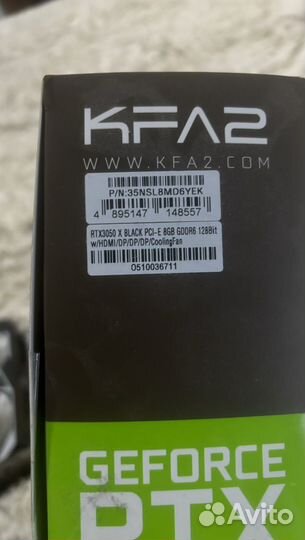 Видеокарта RTX 3050 8gb