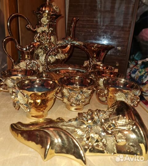 Сервиз кофейный золотая роза