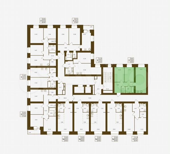 2-к. квартира, 54,1 м², 6/16 эт.