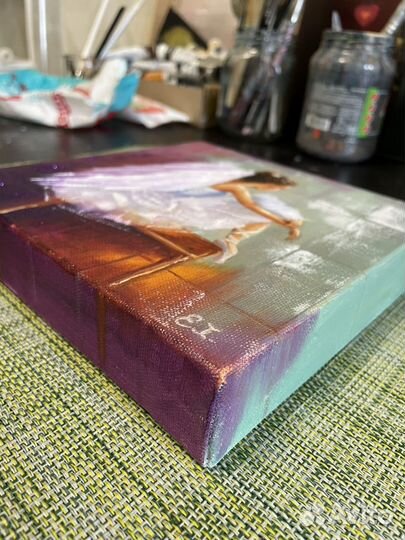 Картина маслом на холсте 20х20. Балерина2