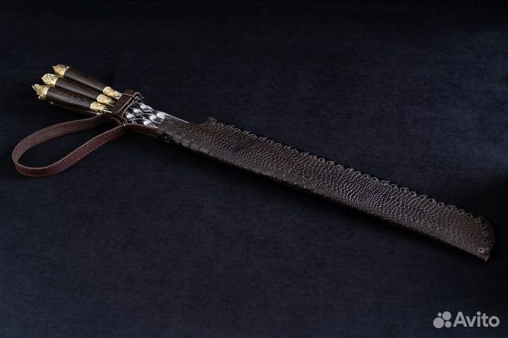 Набор шампуров Звери кож.колчане