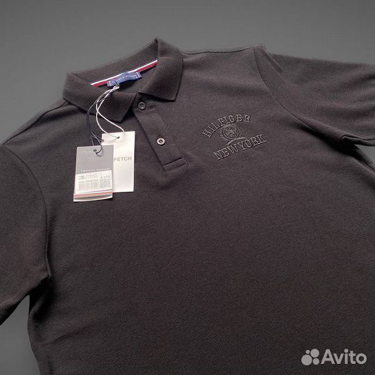 Поло tommy hilfiger мужское черное S