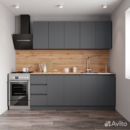 Кухня готовая 2 метра графит