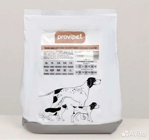 Корм для собак мелких пород provipet 2кг