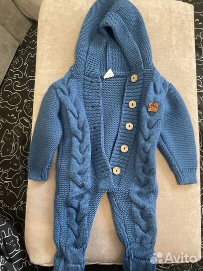 Детский комбинезон вязаный 56-62