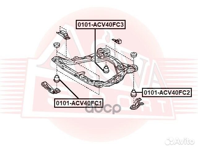 Сайлентблок 0101-ACV40FC3 asva