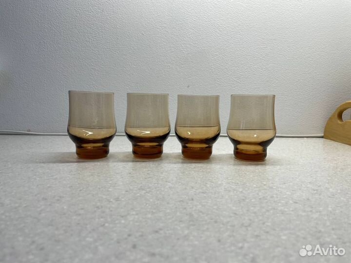 4 стопки СССР коричневое стекло