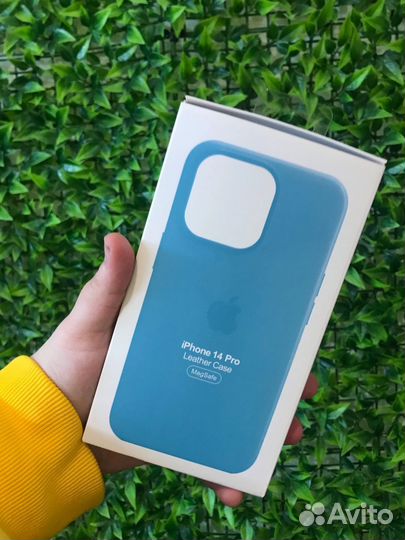 Чехол Leather Case iPhone 14 Pro (Blue)