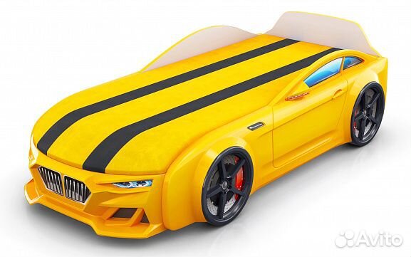 Кровать-машина Динамик-М, желтый, 200*80 см