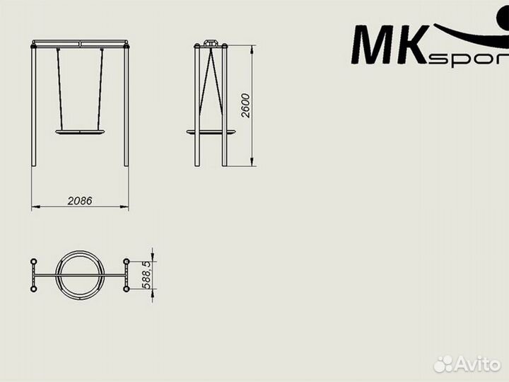 Воркаут. Спортивный комплекс -качели Гнездо