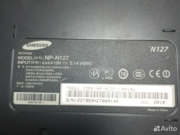 Нетбук samsung N127