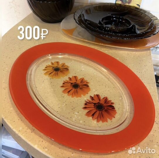 Блюдо большое овальное, для торта, нарезки