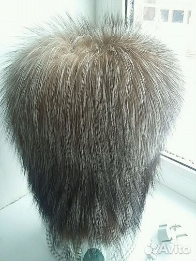 Шапка вязанная чернобурка