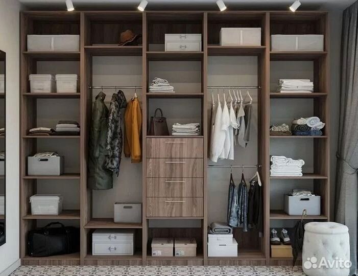 Гардеробная на заказ, производство мебели