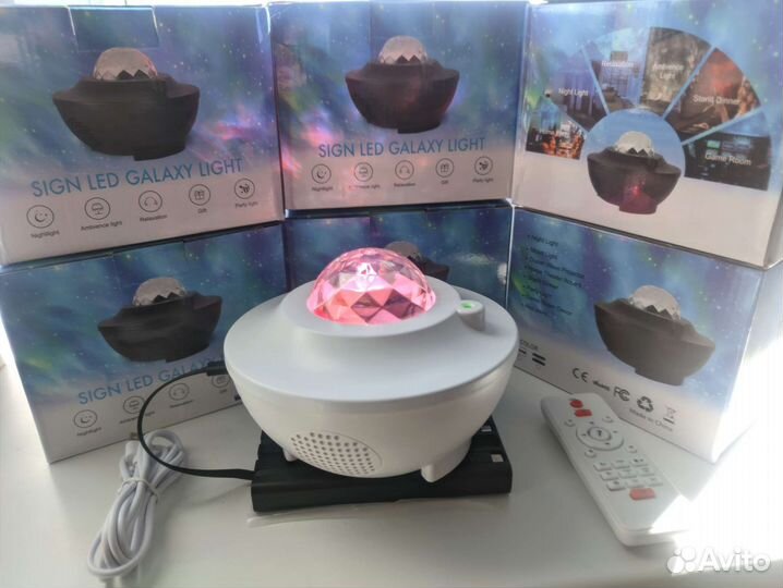 Проектор звездного неба Блютуз колонка 8w стерео