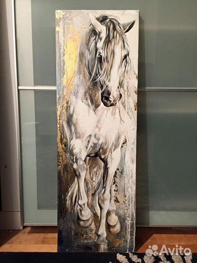 Картина лошадь акрил холст