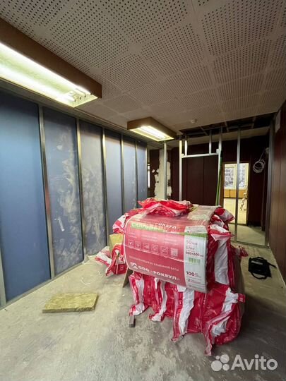 Монтаж перегородок из гипсокартона, короба из гипс