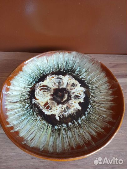 Блюдо керамика СССР диаметр 34см