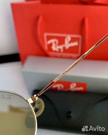 Очки ray ban oval коричневые