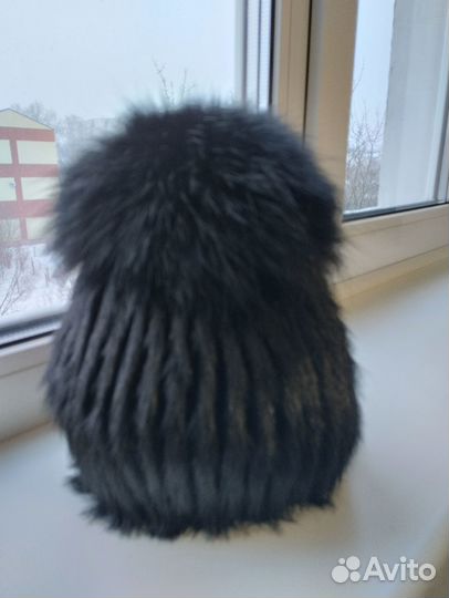 Шапка женская вязаная ондатра