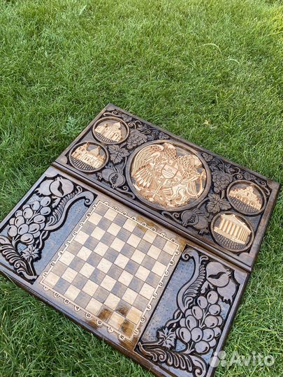 Нарды ручной работы с гербом Армения