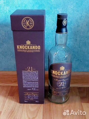 Бутылка с коробкой из-под виски Knockando 21 yo