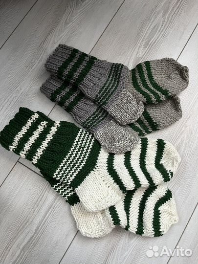 Носки ручной вязки шерстяные