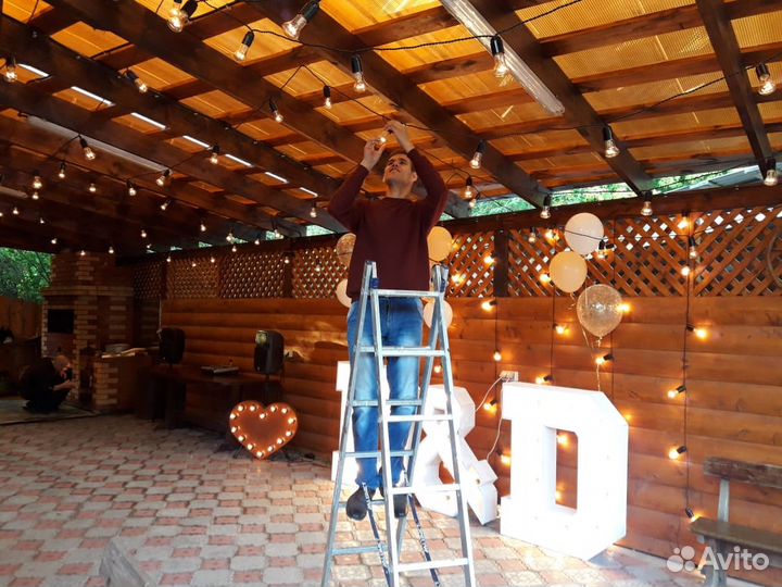 Ретро гирлянды из ламп накаливания