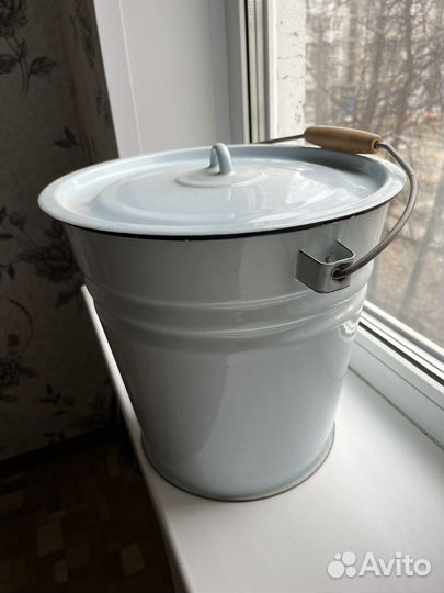 Ведро с крышкой эмалированное СССР 10 л