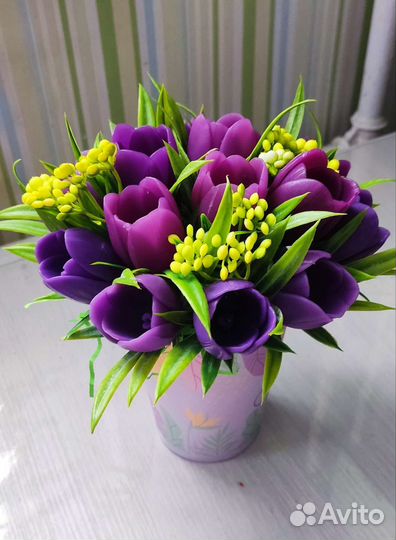 Букет тюльпанов из мыла ручной работы