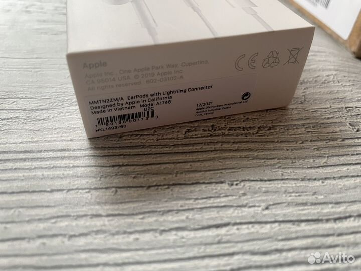 Наушники Apple EarPods lightning оригинал