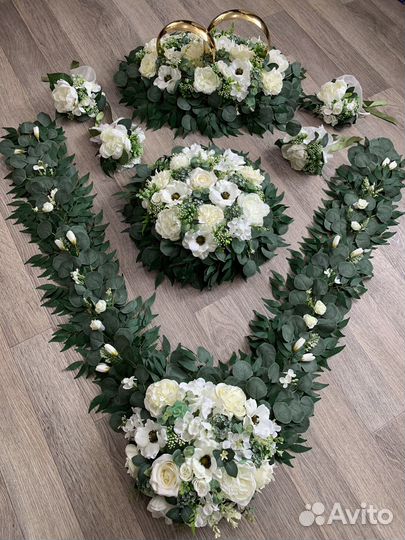 Кольца аренда, свадебные украшения на машины