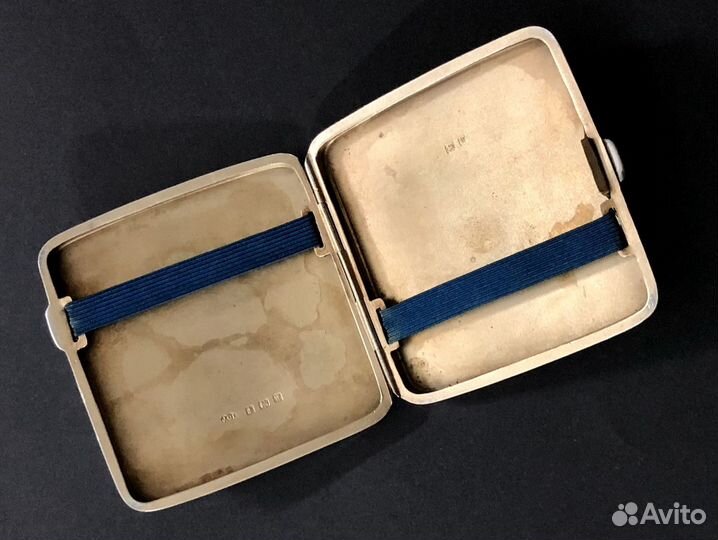 Портсигар старинный серебро 1921 год JG