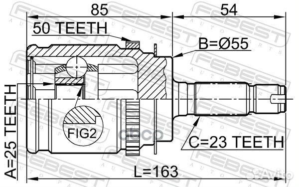 ШРУС 0310-RD1RA50 0310-RD1RA50 Febest