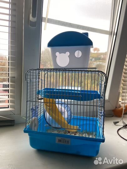 Клетка для грызуновс сколесом домиком и поилкой